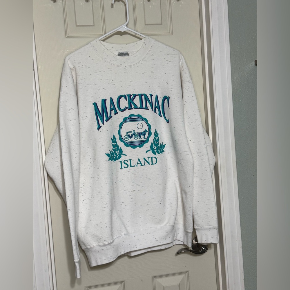 Vintage Mackinac Island Crewneck Pullover Sweatshirt size XL